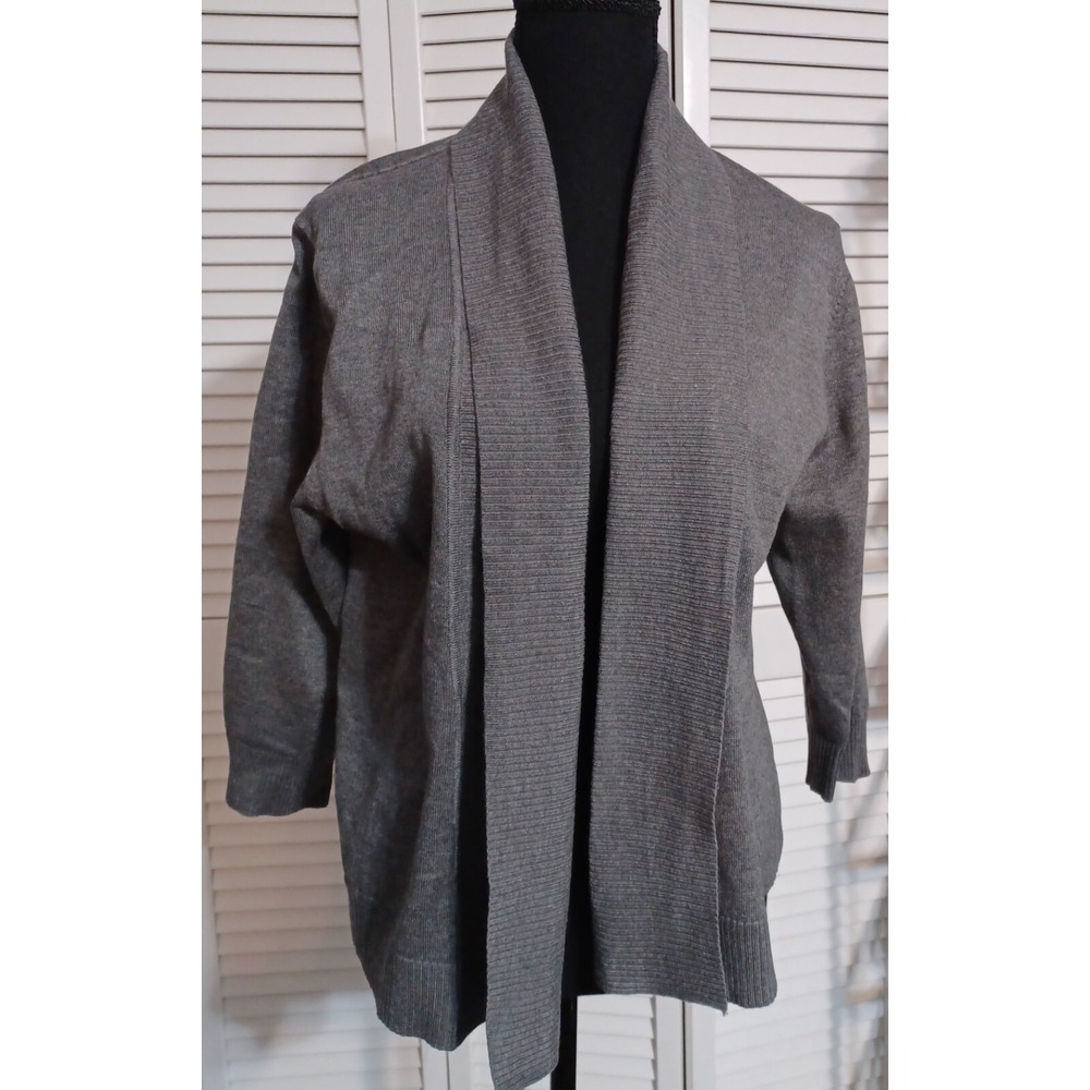 KARSON & TAYLOR GREY CARDIGAN SWEATER  SIZE LARGE